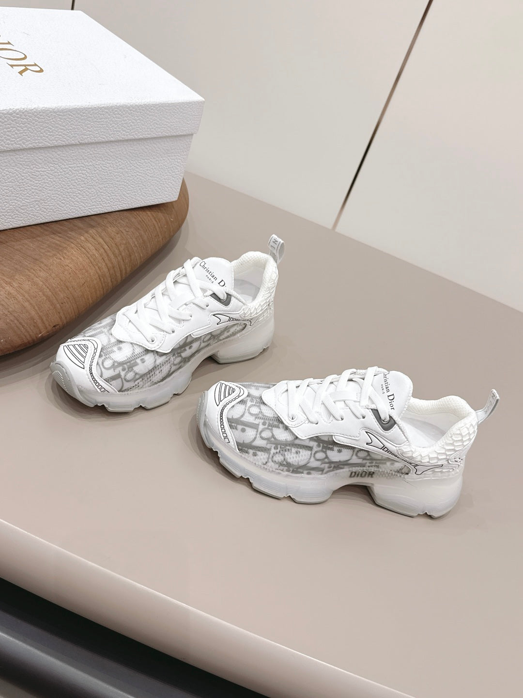 CD 26A Platform Sneakers Mesh Cowhide Suede