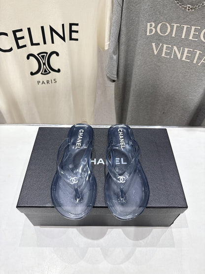 Chanel 2026 Transparent Thong Sandal Plastic Leather 713046