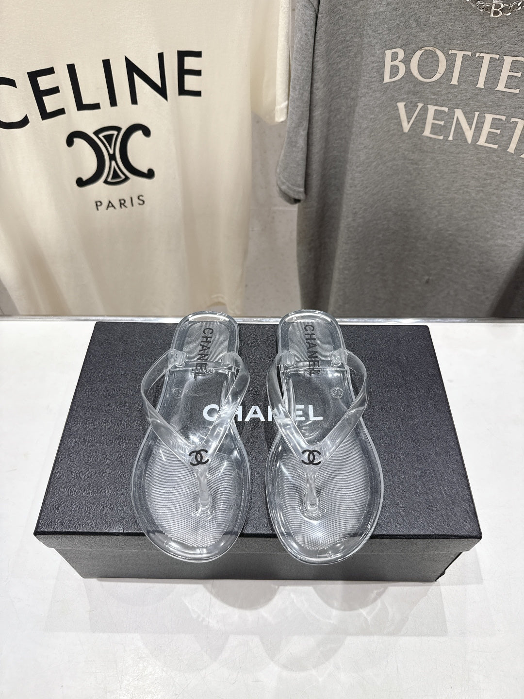Chanel 2026 Transparent Thong Sandal Plastic Leather 713046