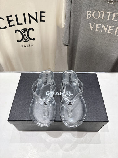 Chanel 2026 Transparent Thong Sandal Plastic Leather 713046