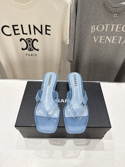 Chanel 2026 Transparent Sole Flip-Flops Beach Sandal 713048