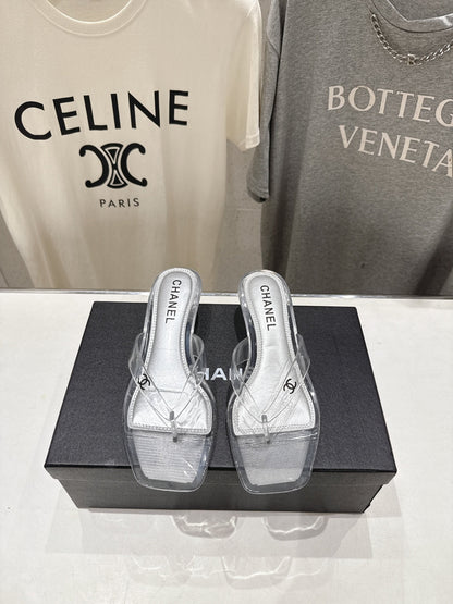 Chanel 2026 Transparent Sole Flip-Flops Beach Sandal 713048