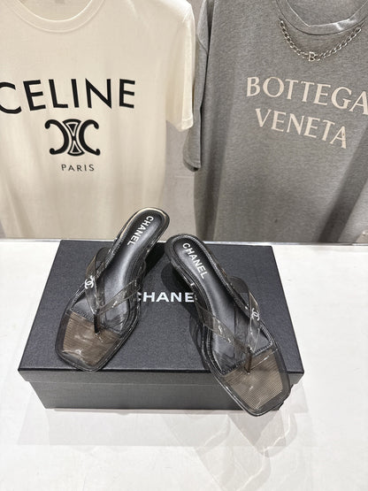 Chanel 2026 Transparent Sole Flip-Flops Beach Sandal 713048