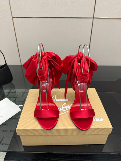 Christian Louboutin 2026 Sevillana 100mm Crepe Sandals Silk Sheepskin 791574