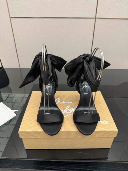 Christian Louboutin 2026 Sevillana 100mm Crepe Sandals Silk Sheepskin 791574
