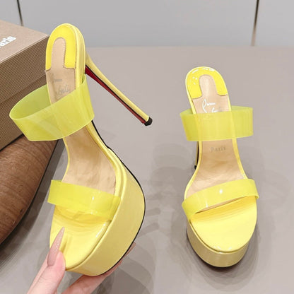 Christian Louboutin 2026 Just Nothing Alta Sandal 140mm PVC And Patent Leather 875845