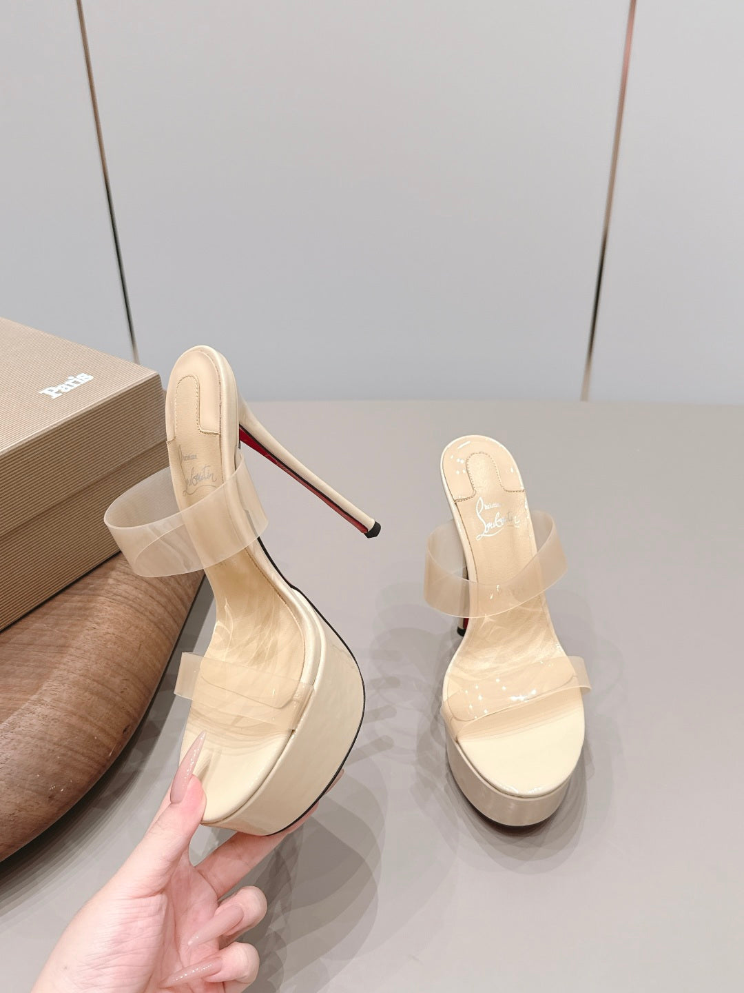 Christian Louboutin 2026 Just Nothing Alta Sandal 140mm PVC And Patent Leather 875845