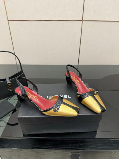 Chanel 2026 Slingback Shoes 50mm Patent Leather 791596