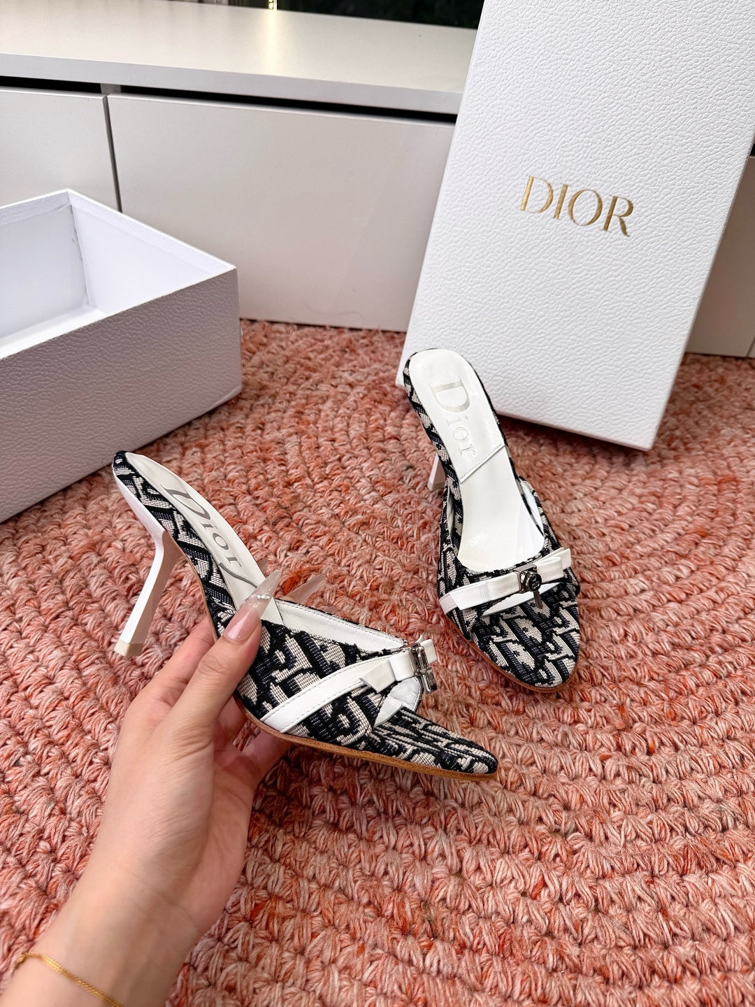 Dior 2026 Cross-Strap Sandal 70mm Canvas Leather 846603