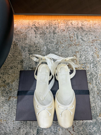 Christian Louboutin 2026 Ballet Flat 20mm Silk Leather 827594