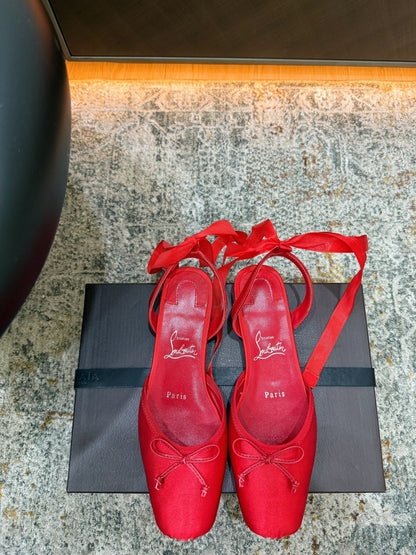 Christian Louboutin 2026 Ballet Flat 20mm Silk Leather 827594
