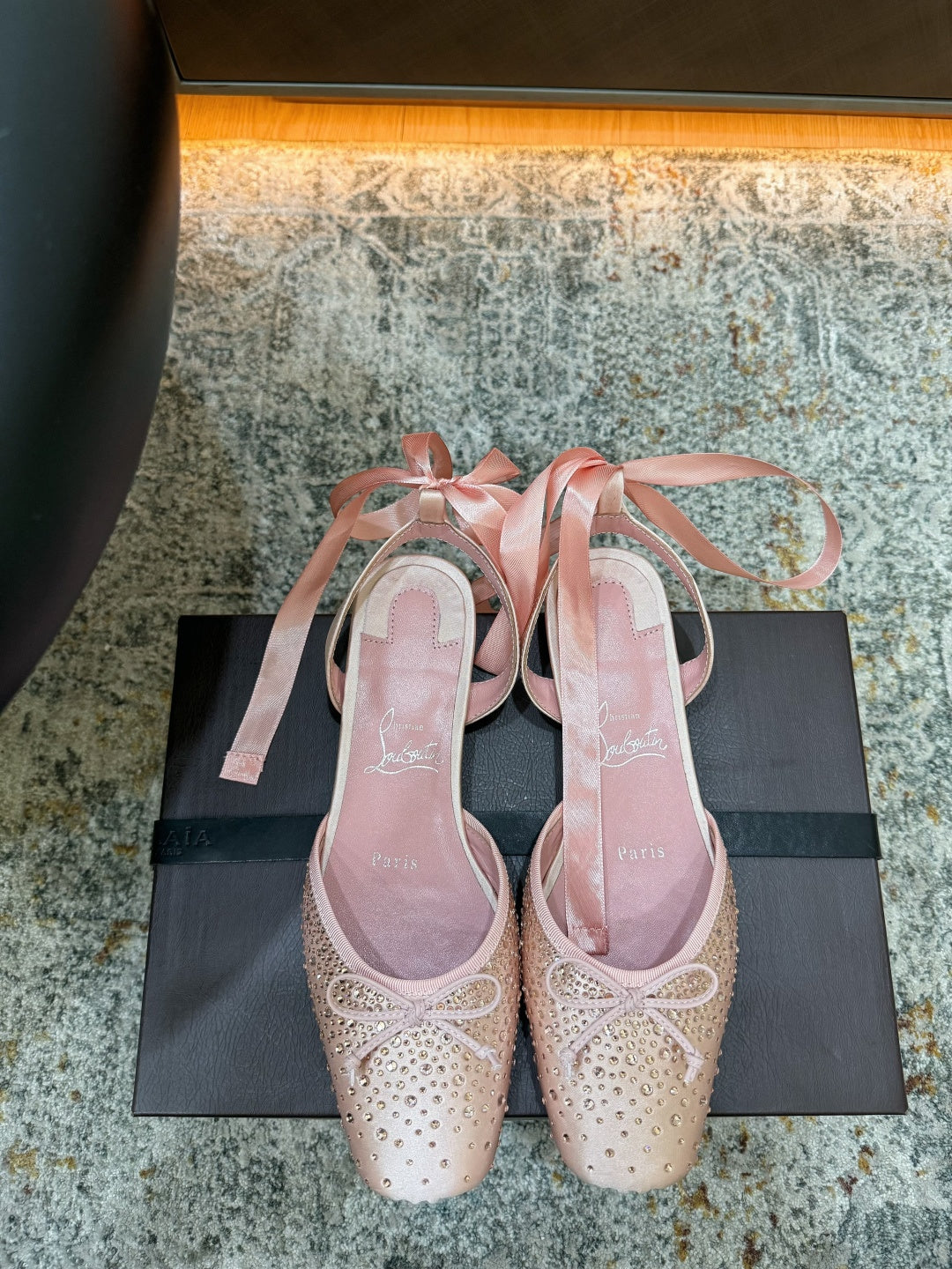 Christian Louboutin 2026 Strass Ballerina 20mm Silk Leather 827600