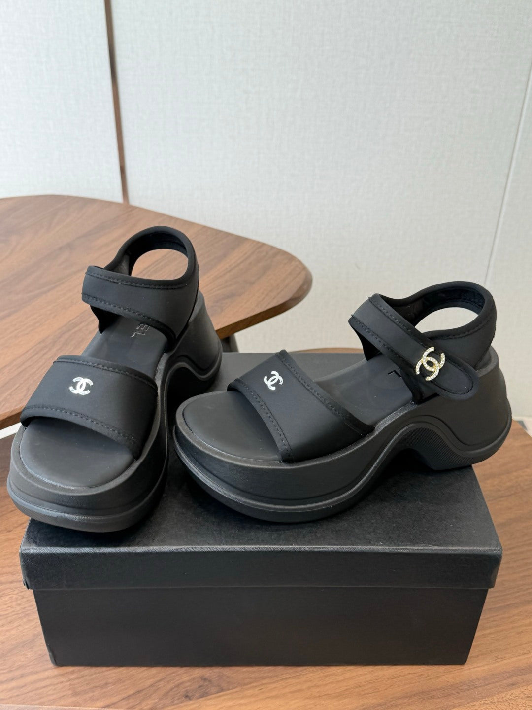 Chanel 2026 Platform Sandals Lambskin 833986