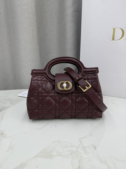 Dior 2026 Jolie Top Handle Mini Chain Handbag 18.5cm Grained Calfskin