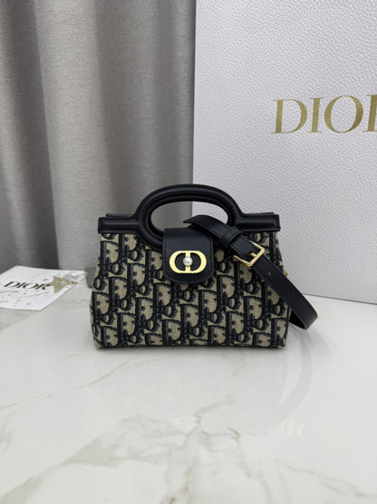 Dior 2026 Jolie Top Handle Mini Chain Handbag 18.5cm Grained Calfskin
