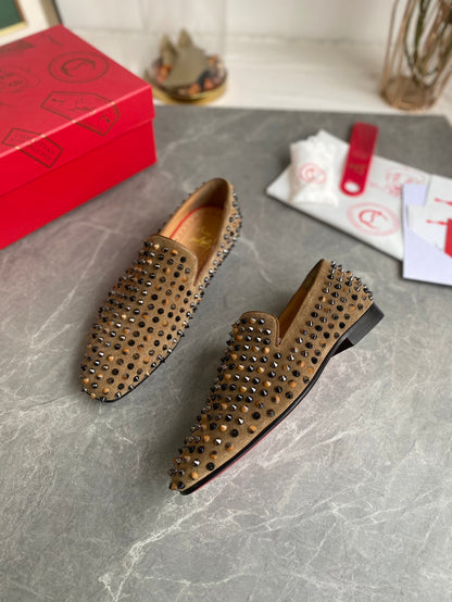 Christian Louboutin Dandelion Spike Loafer Suede Leather 863793