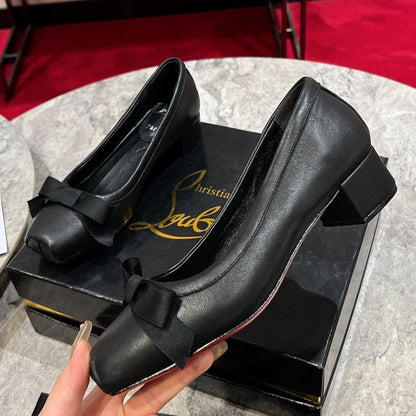 Christian Louboutin Mamadrague Block Heel Pumps Leather 825310