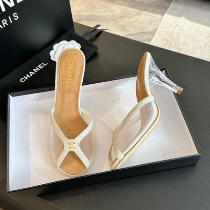 CC 2026 High Heeled Slippers 70 Mesh Suede