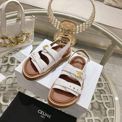 Celine 26 Tippi Triomphe Sandals Calfskin Leather 736593
