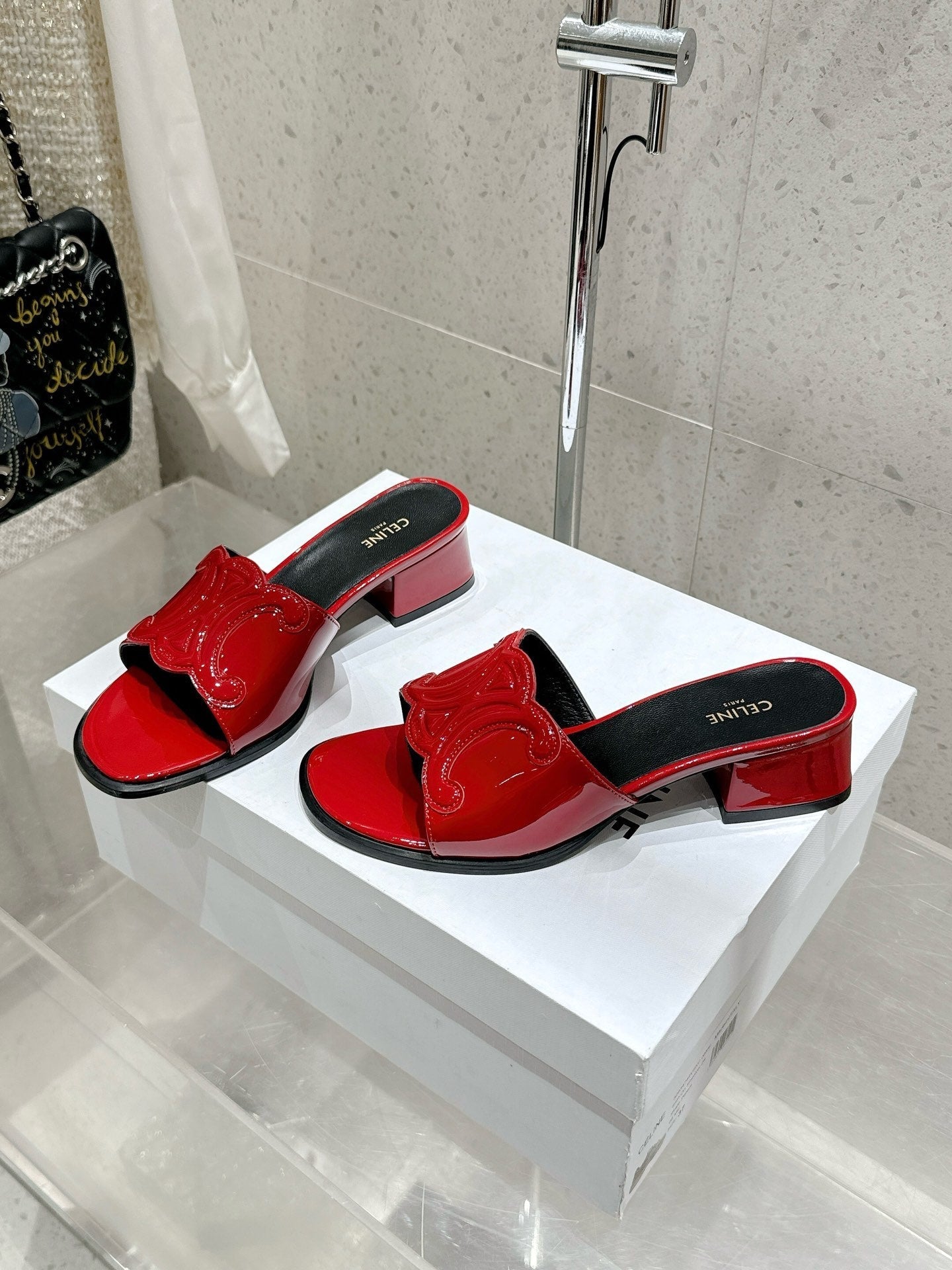 Celine 26 Clémence Mules 30mm Patent Leather 763141
