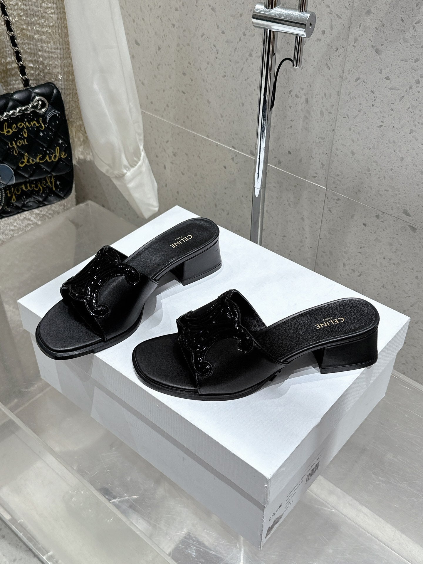 Celine 26 Clémence Mules 30mm Patent Leather 763141