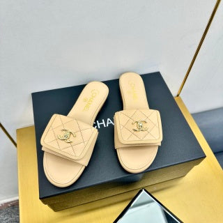 Chanel 2026 Turnlock Quilted Slippers Leather 781000