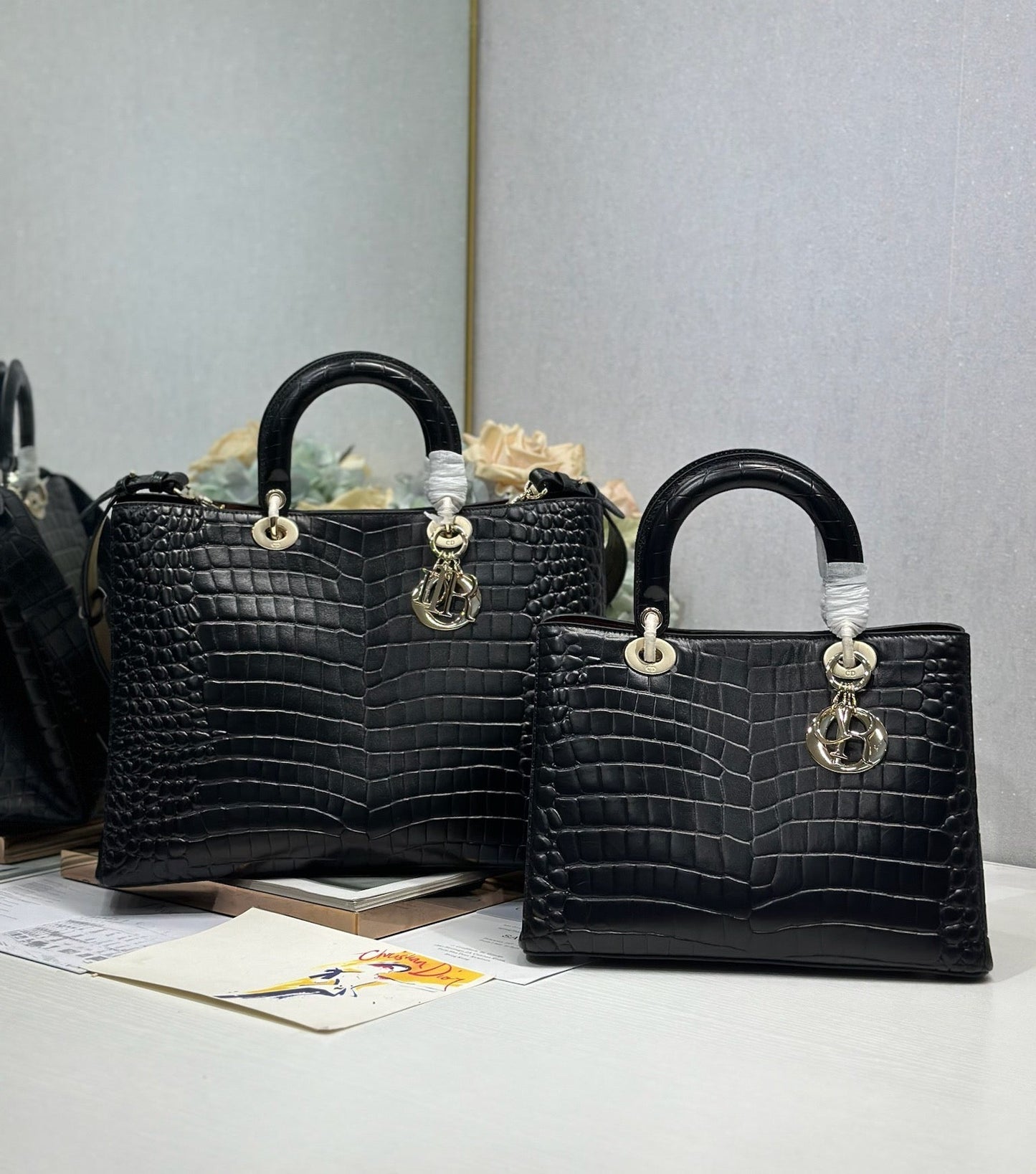 Dior 2026 Toujours Bag Black Embossed Calfskin 288195