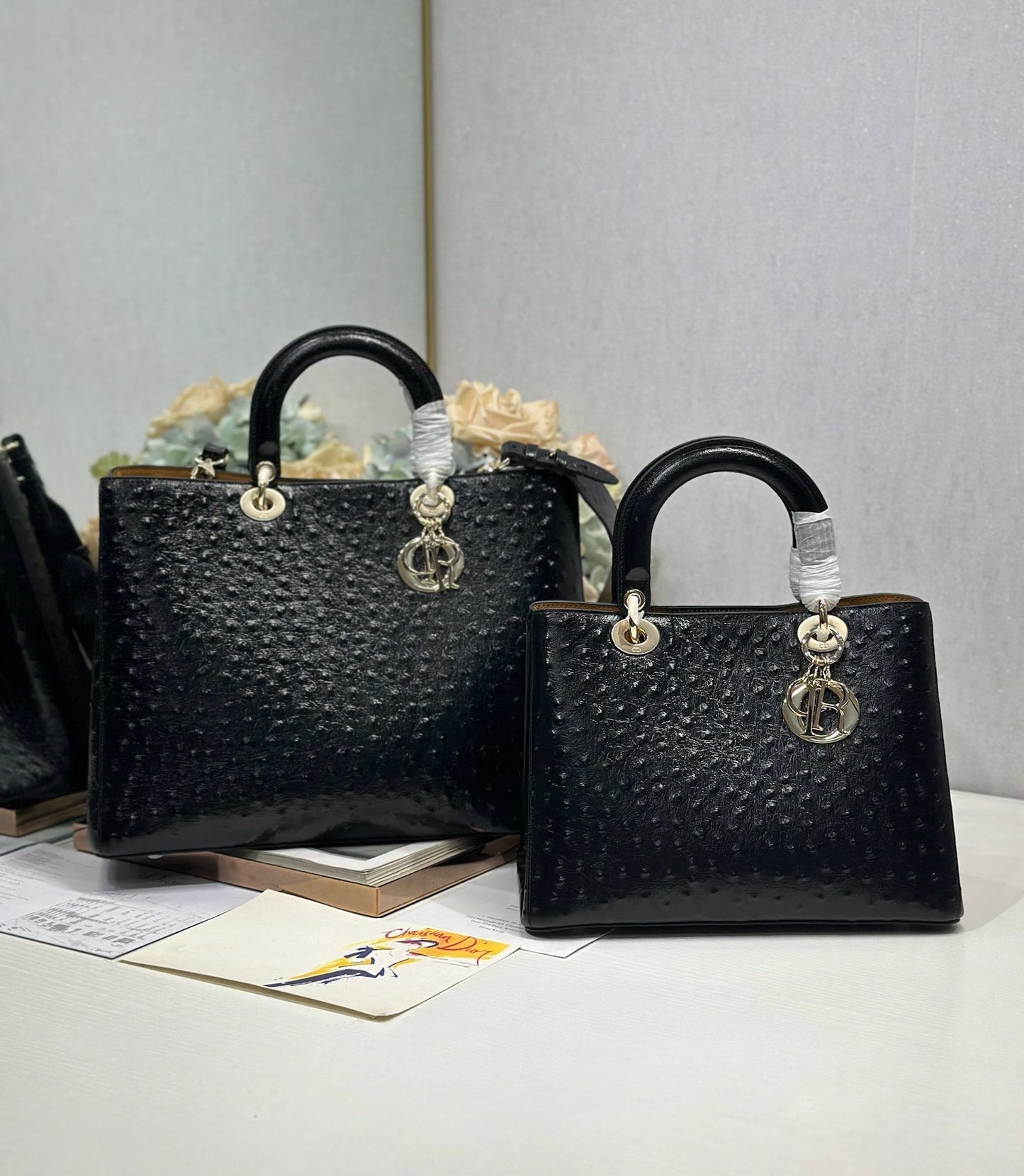 Dior 2026 Toujours Bag Black Embossed Calfskin 288195