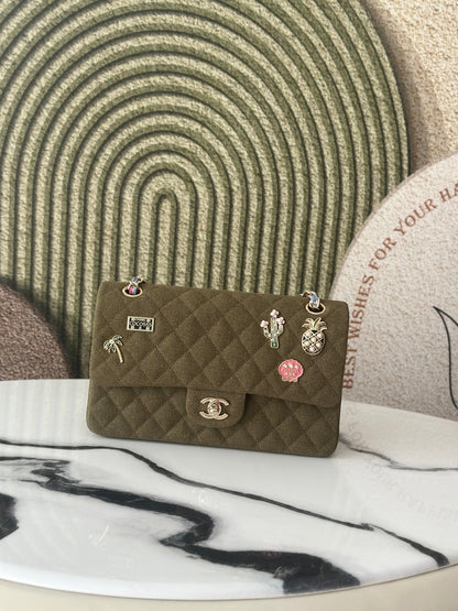 Chanel 2026 Coco Cuba Charms Flap Bag Canvas Denim Leather