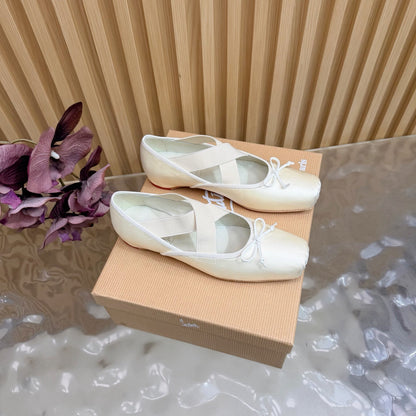 Christian Louboutin 2026 Cassiasticina Ballet Flats Silk Sheepskin 698252