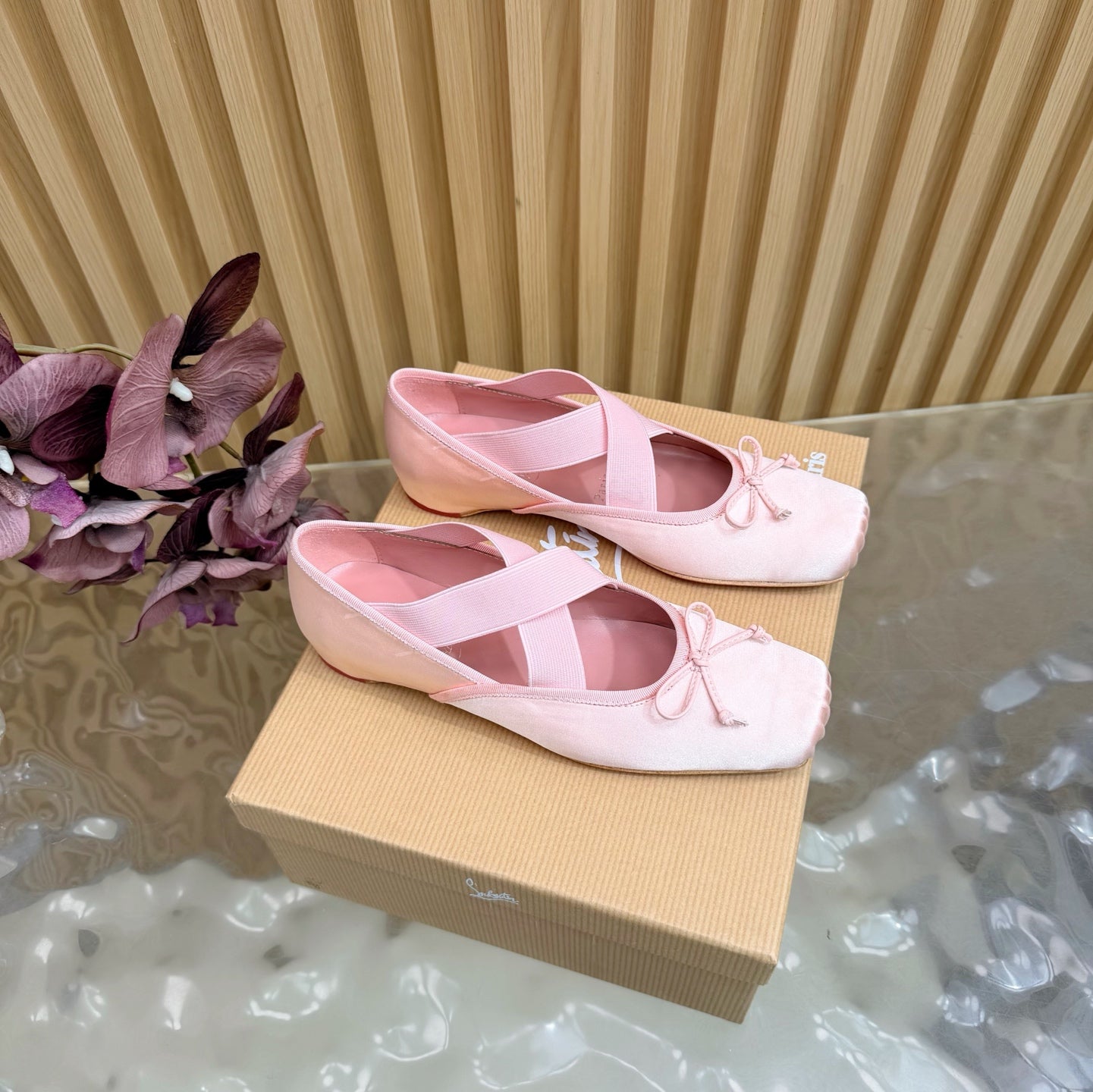 Christian Louboutin 2026 Cassiasticina Ballet Flats Silk Sheepskin 698252