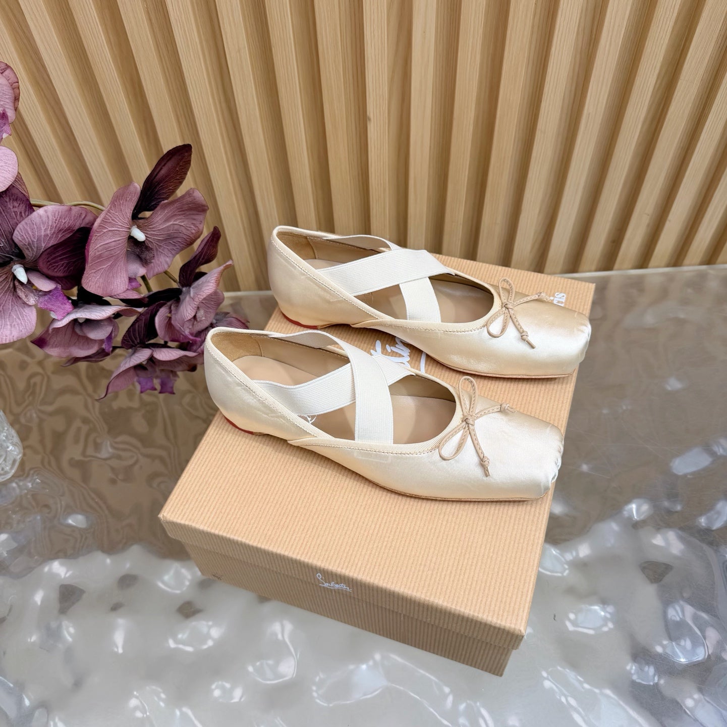 Christian Louboutin 2026 Cassiasticina Ballet Flats Silk Sheepskin 698252