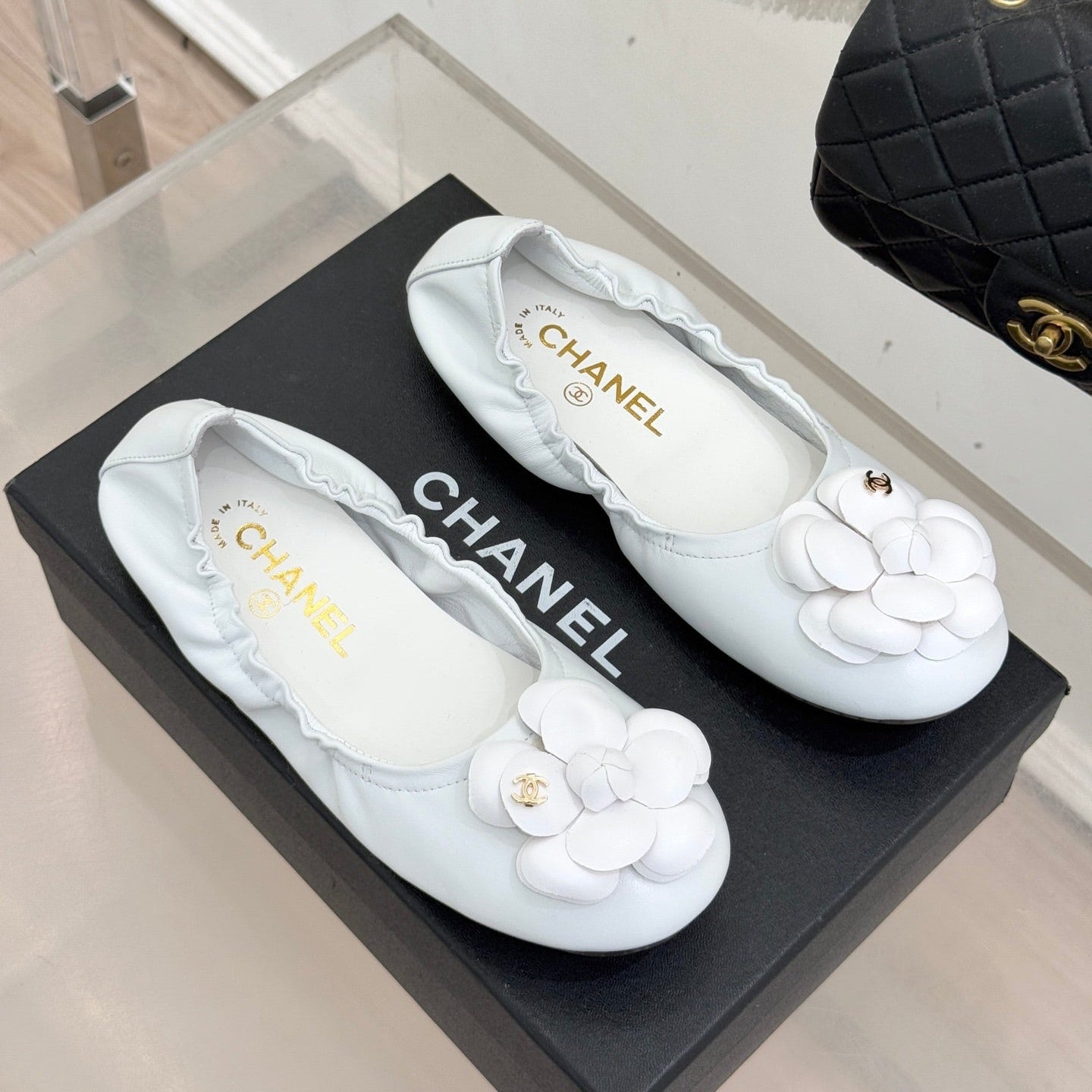 CC 2026  Double C Camellia Ballet Flat Sheepskin