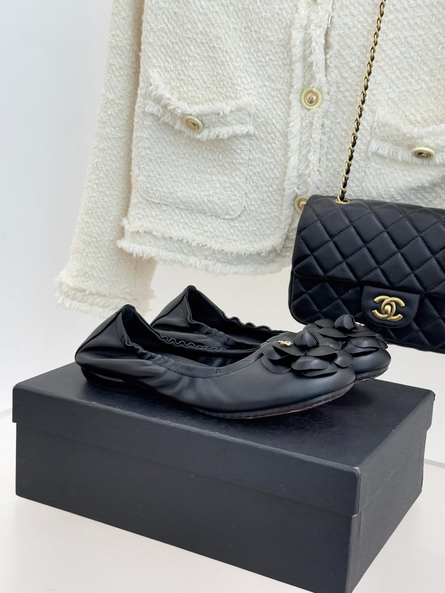 CC 2026  Double C Camellia Ballet Flat Sheepskin