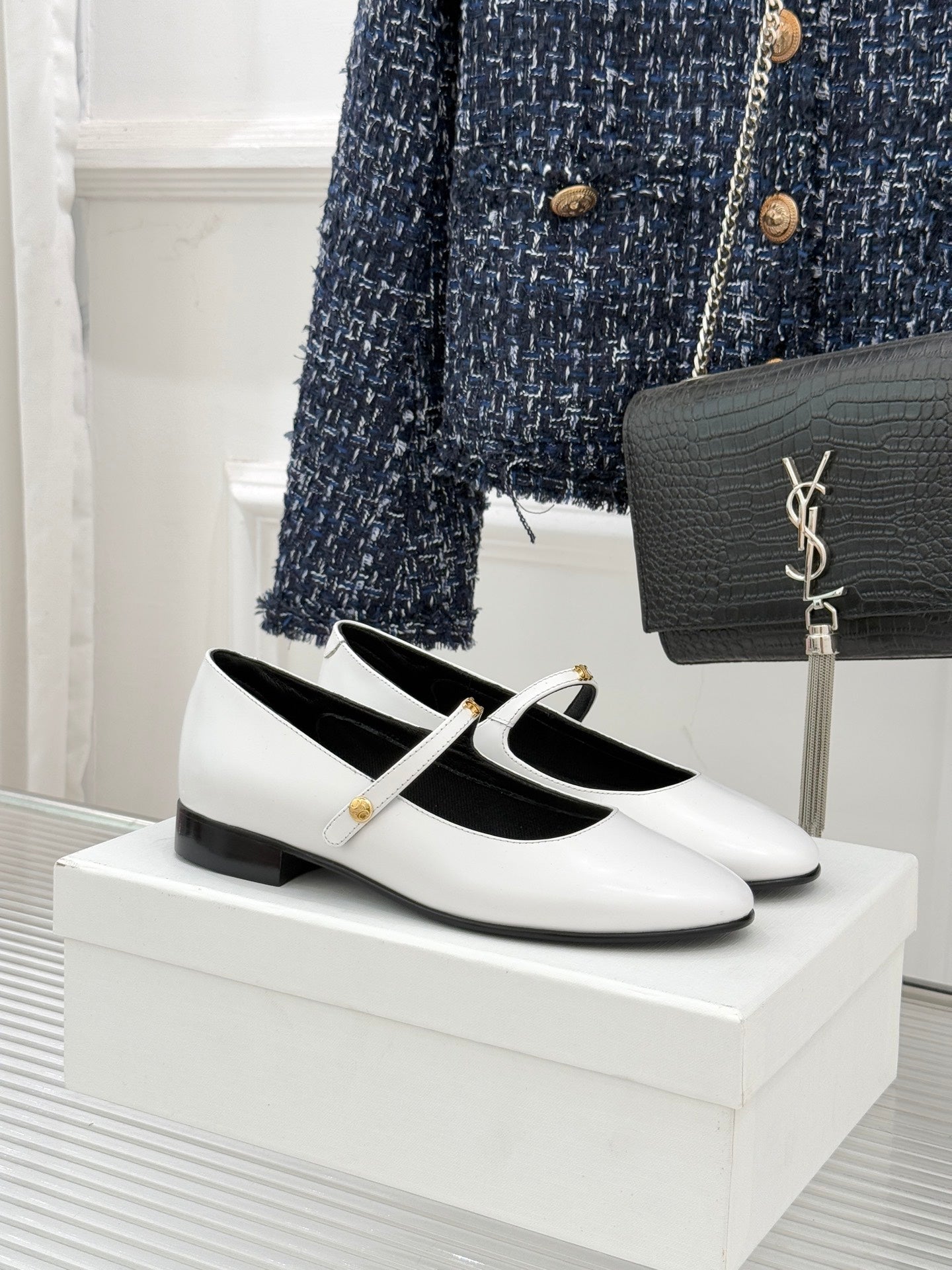 Celine 26 Mary-Jane Ballet Flats Leather 755874