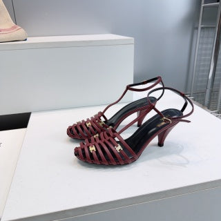 Celine 26 Cage Heeled Sandals 65mm Sheepskin 741768