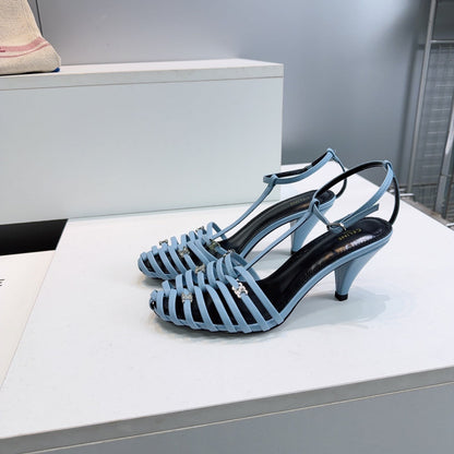 Celine 26 Cage Heeled Sandals 65mm Sheepskin 741768