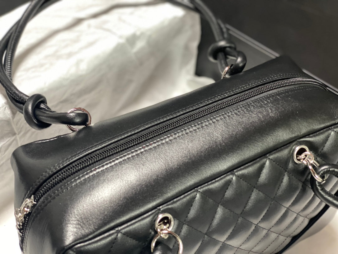 Chanel 2026 Cambon Ligne Bowler Bag 18cm Quilted Leather 348252