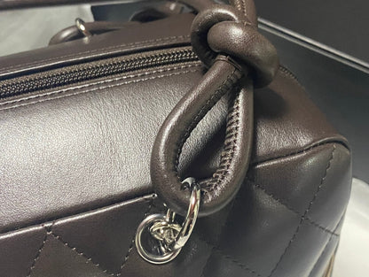 Chanel 2026 Cambon Ligne Bowler Bag 18cm Quilted Leather 348252