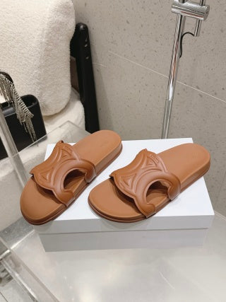 Celine 26 Triomphe Slide Sandals Calfskin 763171