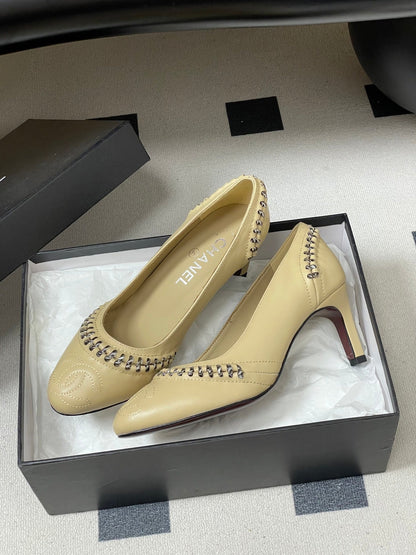 CC 2026 Embroidered Pump Mary Jane Sheepskin