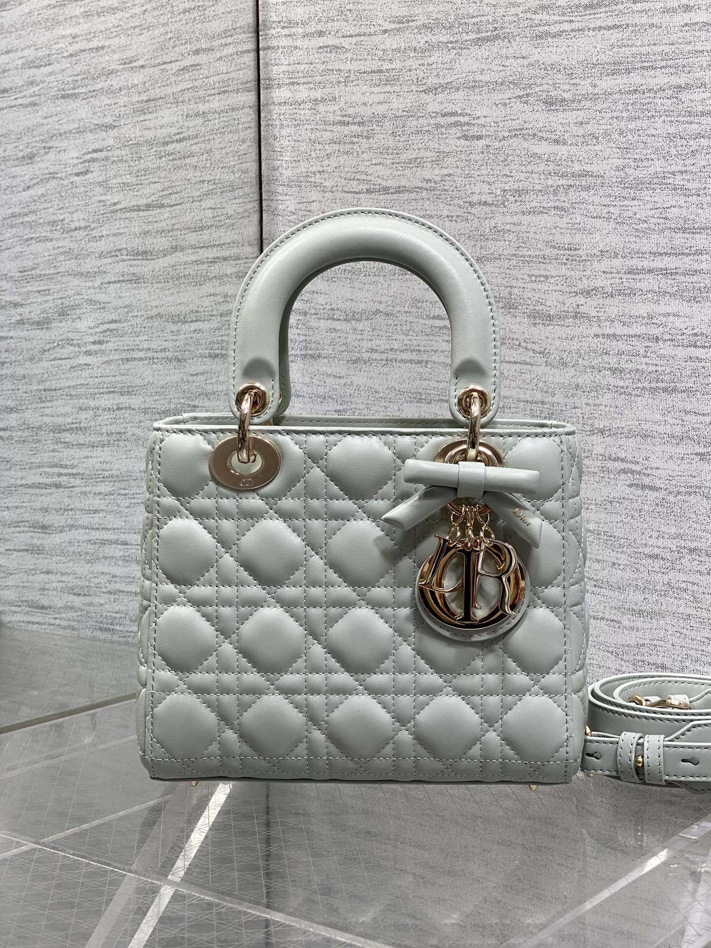 Dior 2026 Bow Lady Dior Lily Green Cannage Lambskin 286533