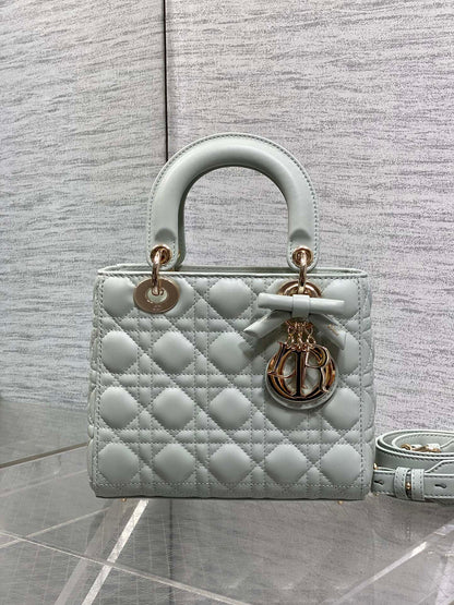 Dior 2026 Bow Lady Dior Lily Green Cannage Lambskin 286533