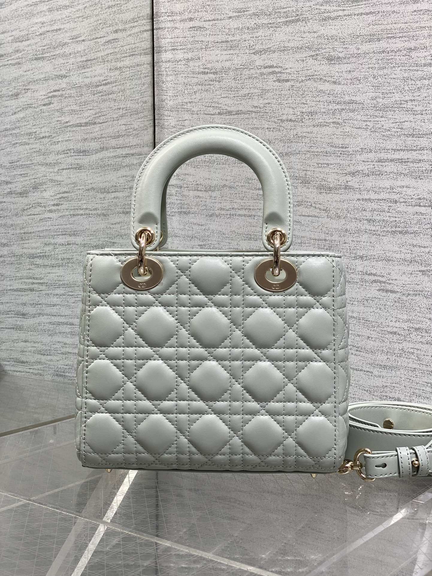 Dior 2026 Bow Lady Dior Lily Green Cannage Lambskin 286533