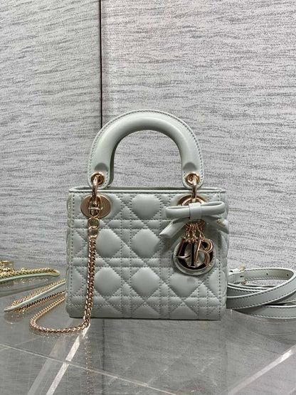 Dior 2026 Bow Lady Dior Lily Green Cannage Lambskin 286533