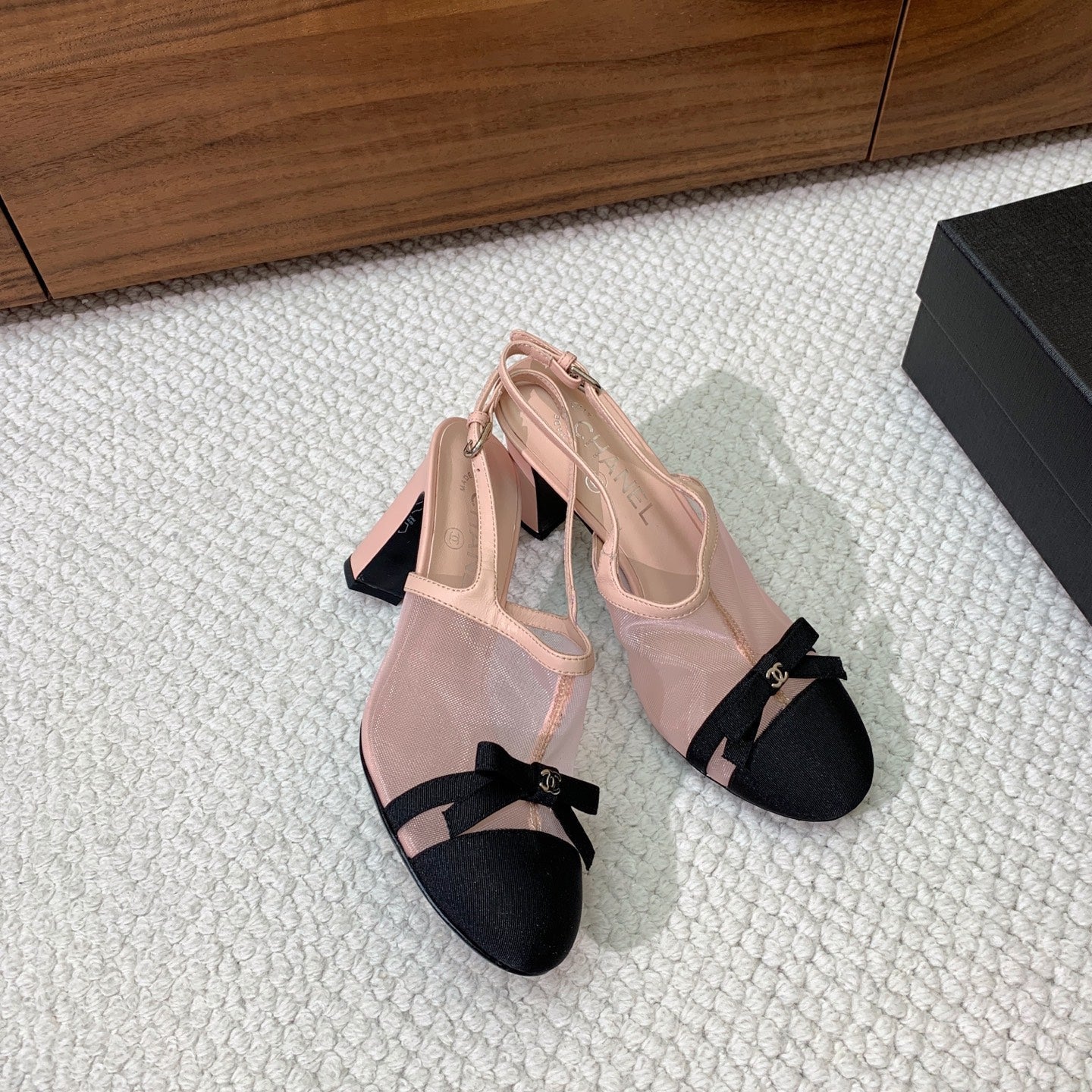 Chanel 2026 Slingback Heels 85mm Mesh Grosgrain 792620
