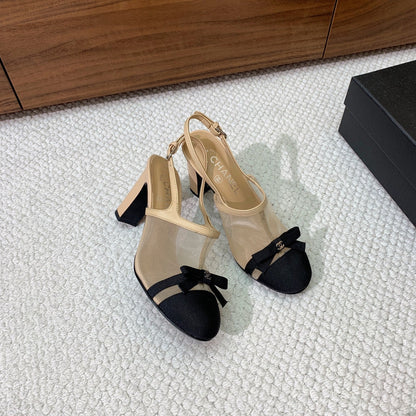 Chanel 2026 Slingback Heels 85mm Mesh Grosgrain 792620