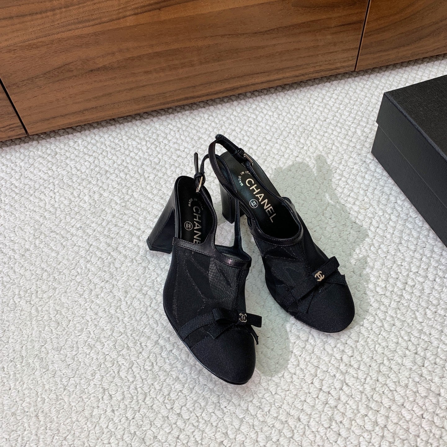 Chanel 2026 Slingback Heels 85mm Mesh Grosgrain 792620
