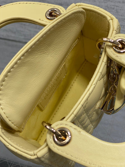 Dior 2026 Bow Lady Dior Yellow Lambskin 286571