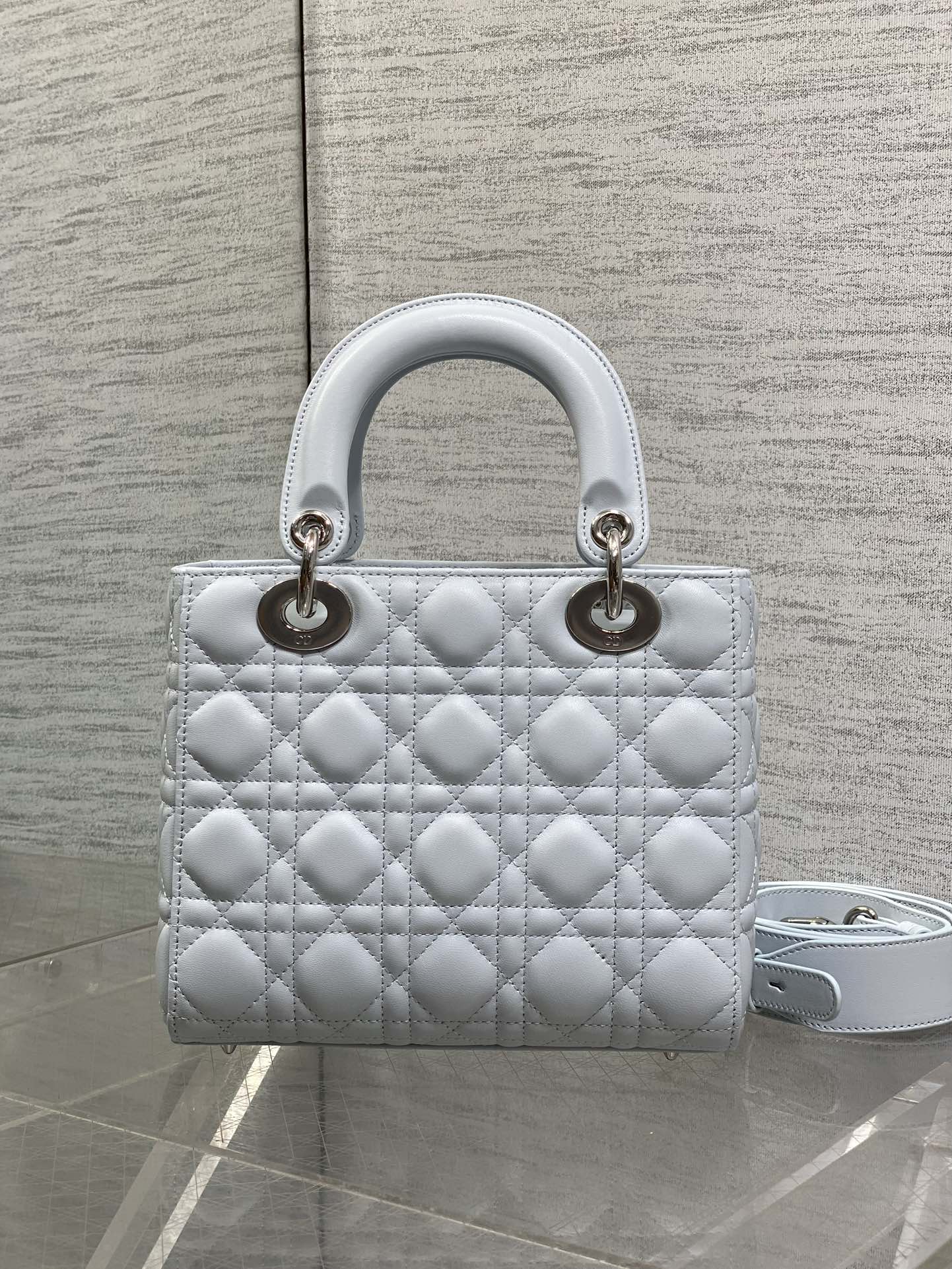 Dior 2026 Bow Lady Dior Glacier Blue Cannage Lambskin 286617